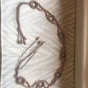 Tying beaded belt